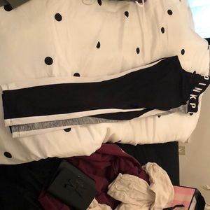 Pink black and white leggings